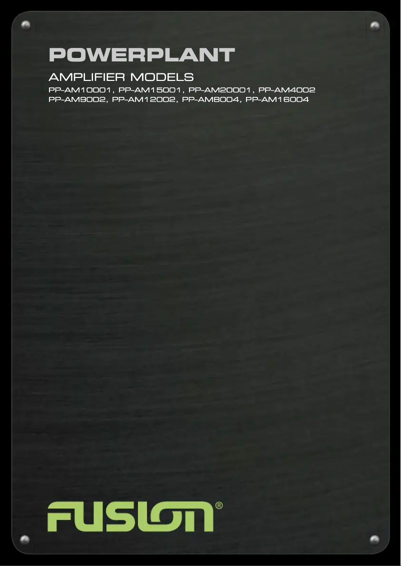 Página 1 del manual Manual de usuario Fusion PP-AM12002