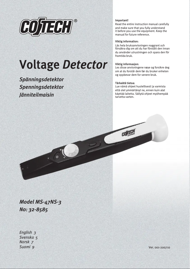 Imagen de la primera página del manual del dispositivo 32-8585