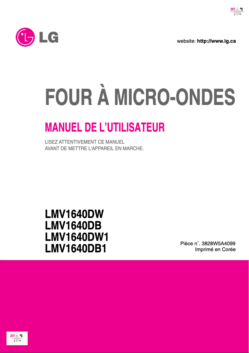 Página 1 del manual Manual de usuario LG LMV1640DW