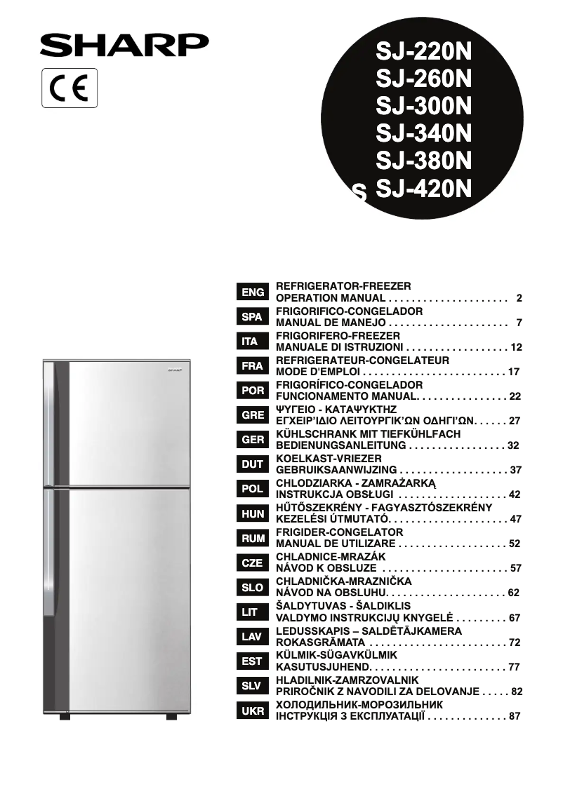Imagen de la primera página del manual del dispositivo SJ-300NBE