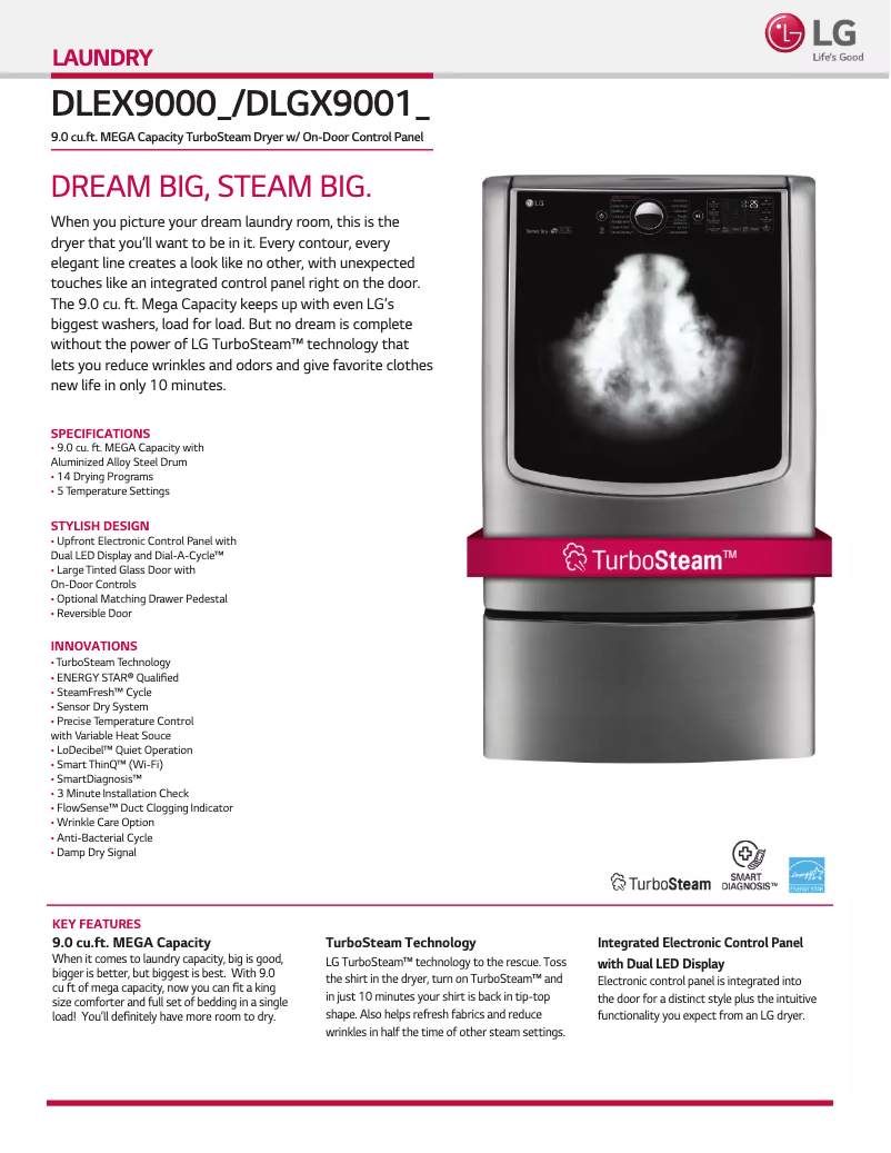 Página nº 1 - Ficha técnica LG DLEX9000V