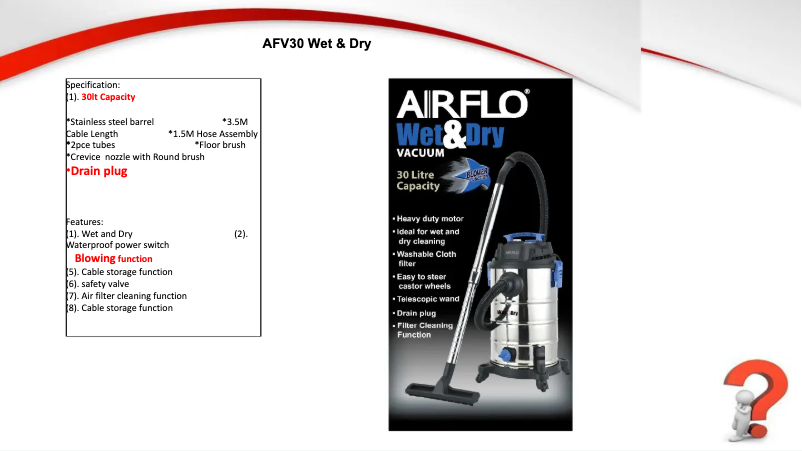 Página 1 del manual Ficha técnica Airflo AFV30