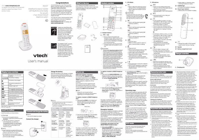 Página 1 del manual Manual de usuario Vtech SN5107