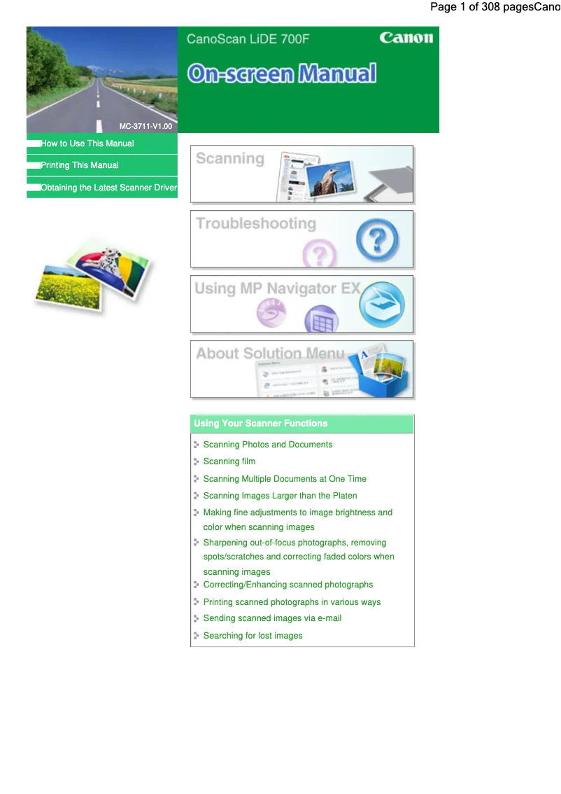 Página nº 1 - Manual de instrucciones Canon CanoScan LiDE 700F