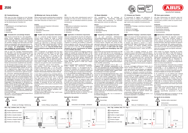 Página 1 del manual Instrucciones / montaje Abus 2530