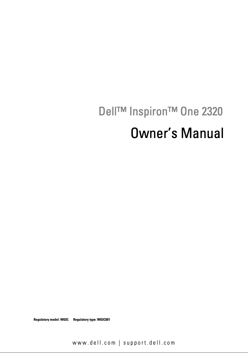 Imagen de la primera página del manual del dispositivo Inspiron One 2320