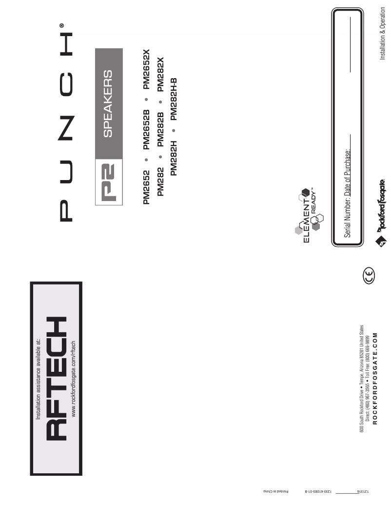 Imagen de la primera página del manual del dispositivo Punch Marine PM282H