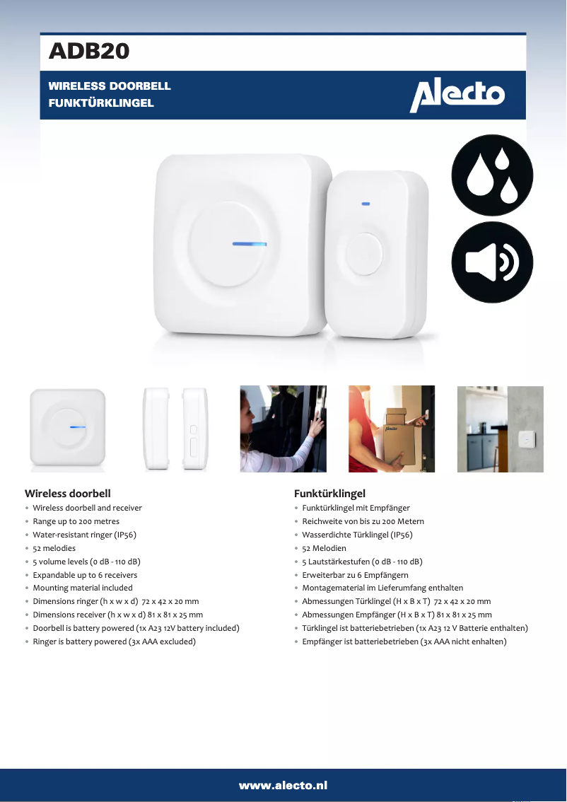 Página 1 del manual Manual de usuario Alecto ADB20