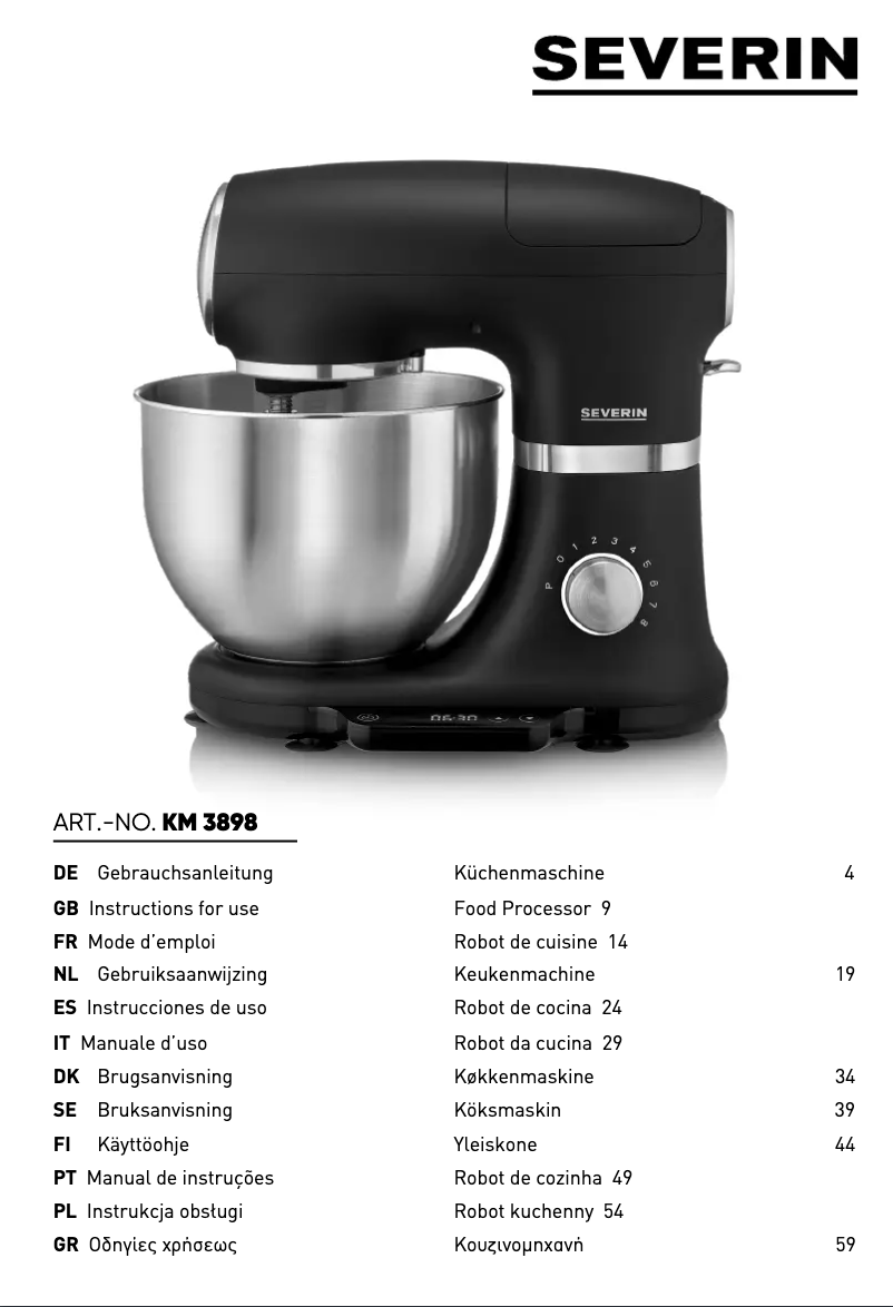 Imagen de la primera página del manual del dispositivo KM 3898