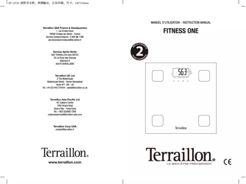 Imagen de la primera página del manual del dispositivo Fitness One