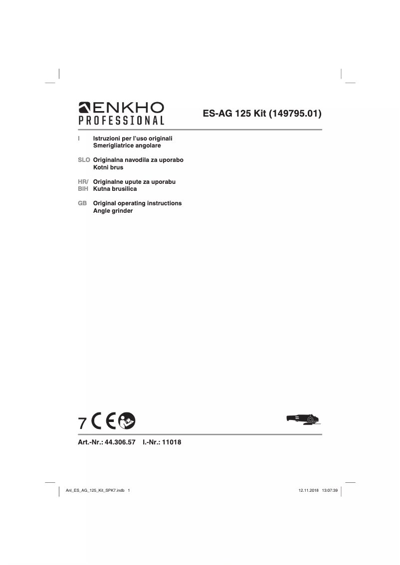 Página 1 del manual Manual de usuario ENKHO professional ES-AG 125 Kit