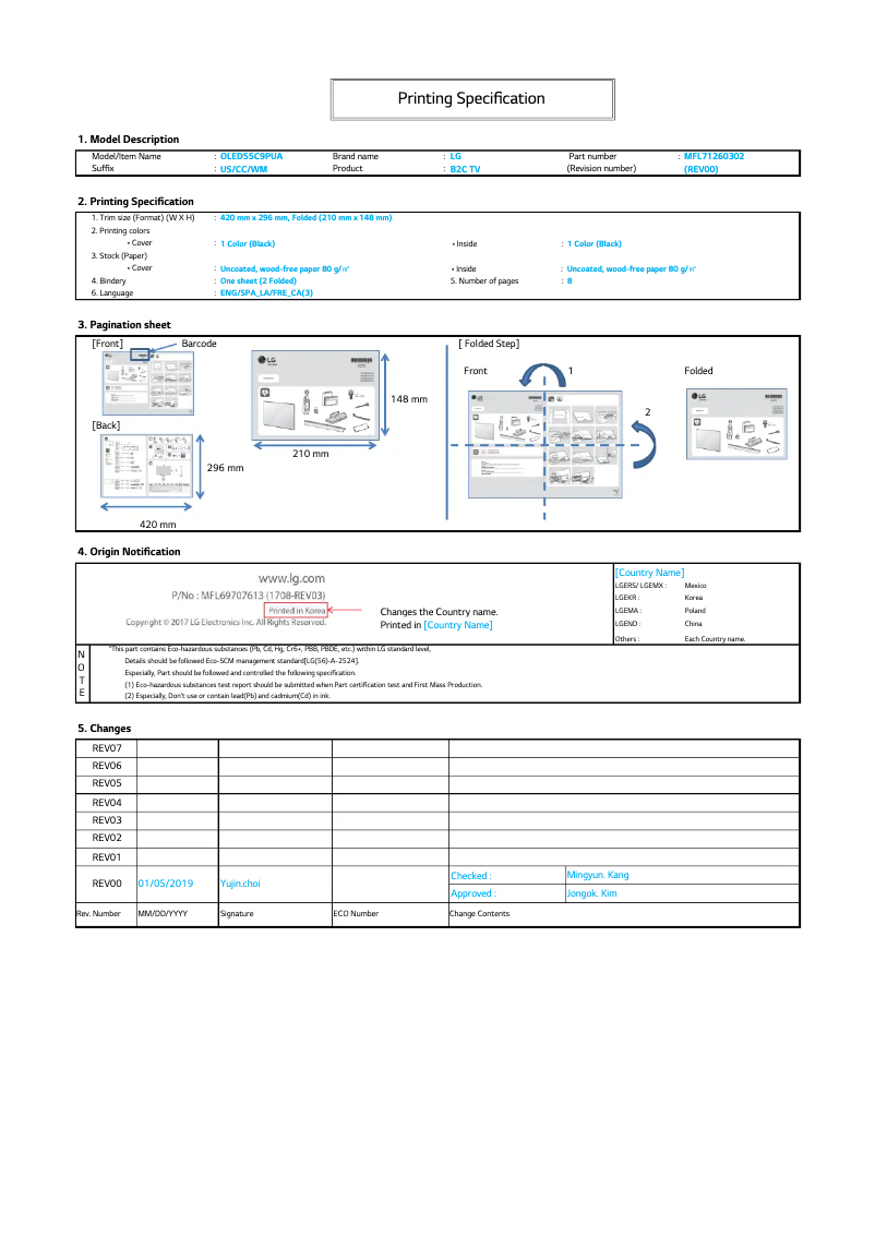 Página nº 1 - Manual de usuario LG OLED55C9AUA