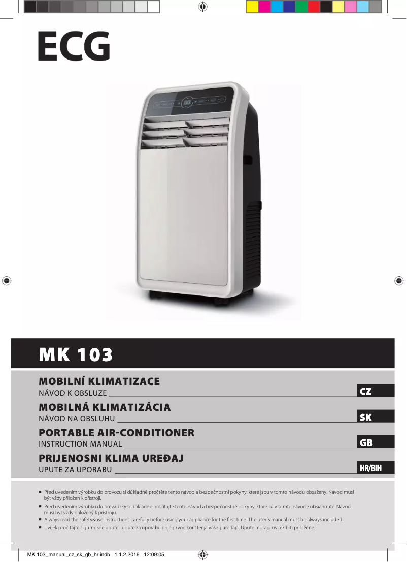 Imagen de la primera página del manual del dispositivo MK 103