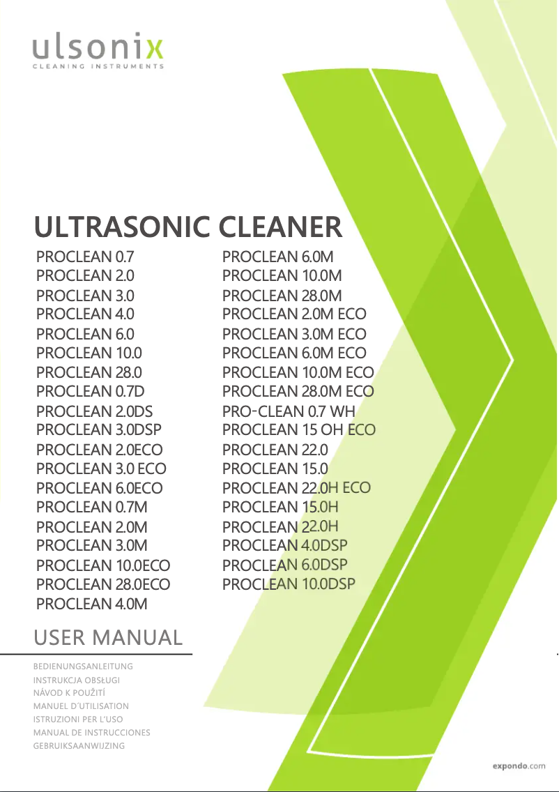 Página 1 del manual Manual de usuario Ulsonix PROCLEAN 3.0M ECO