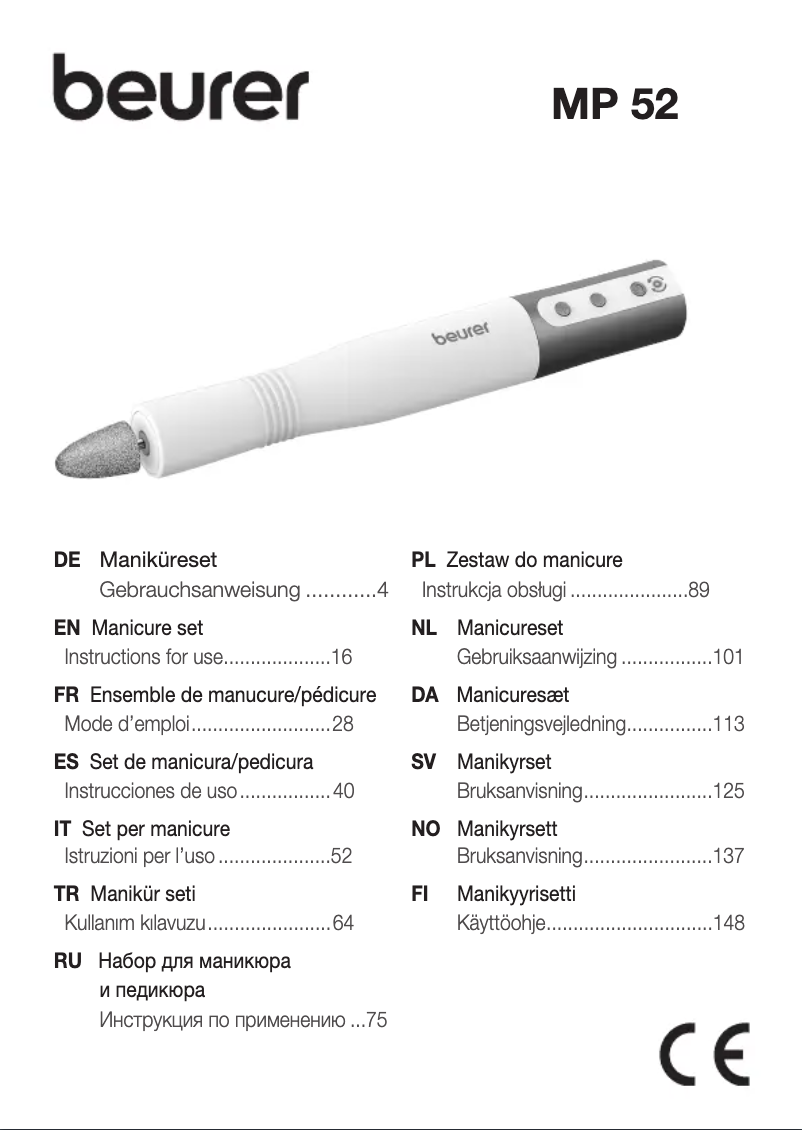 Imagen de la primera página del manual del dispositivo MP 52