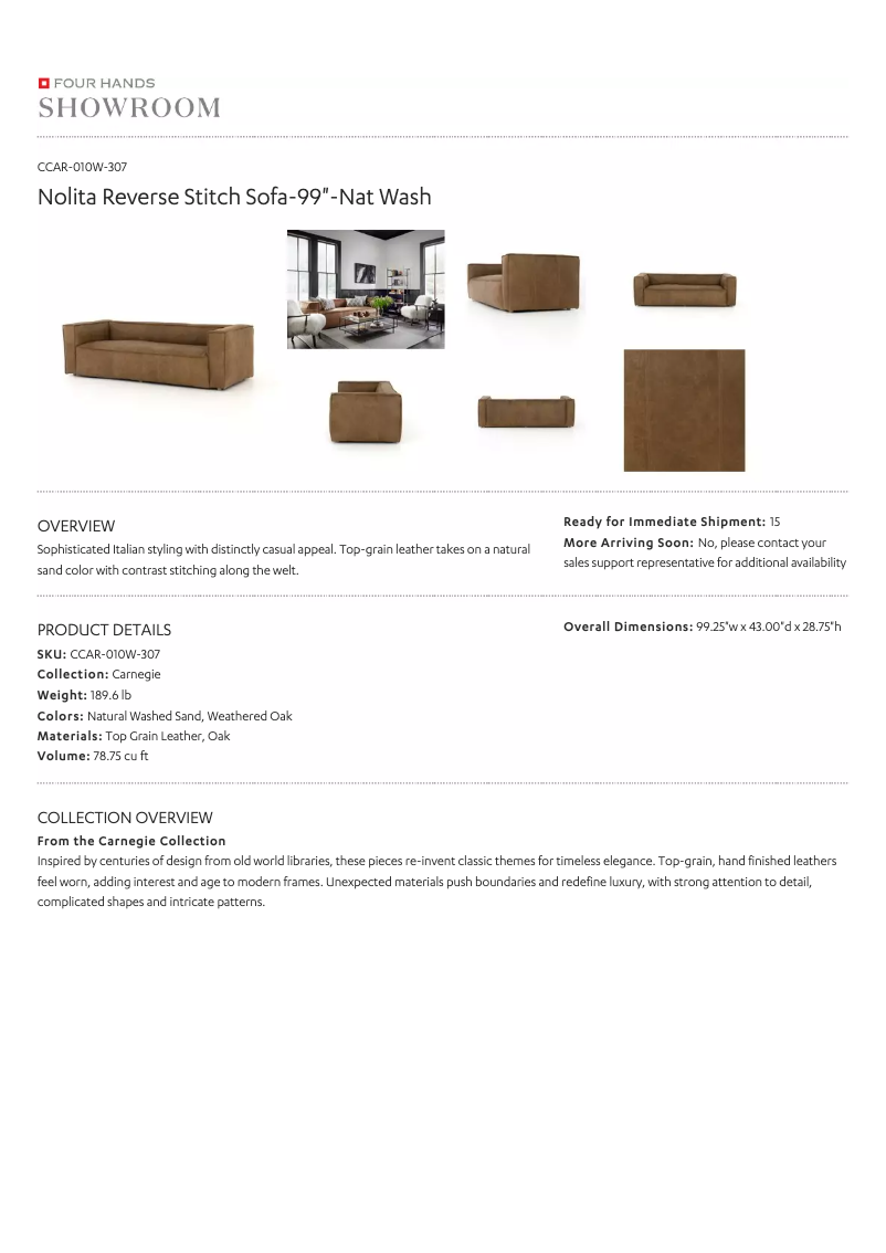 Página nº 1 - Manual de usuario Four Hands CCAR-010W-307