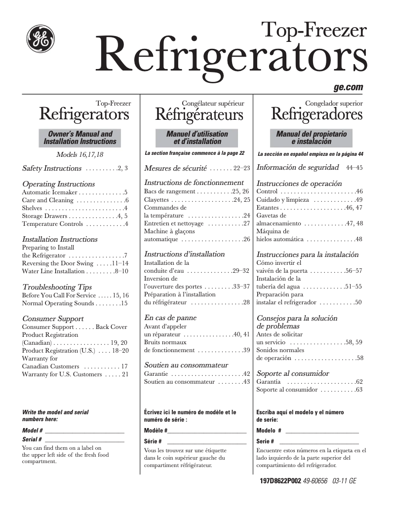 Imagen de la primera página del manual del dispositivo GTH16BBXRCC