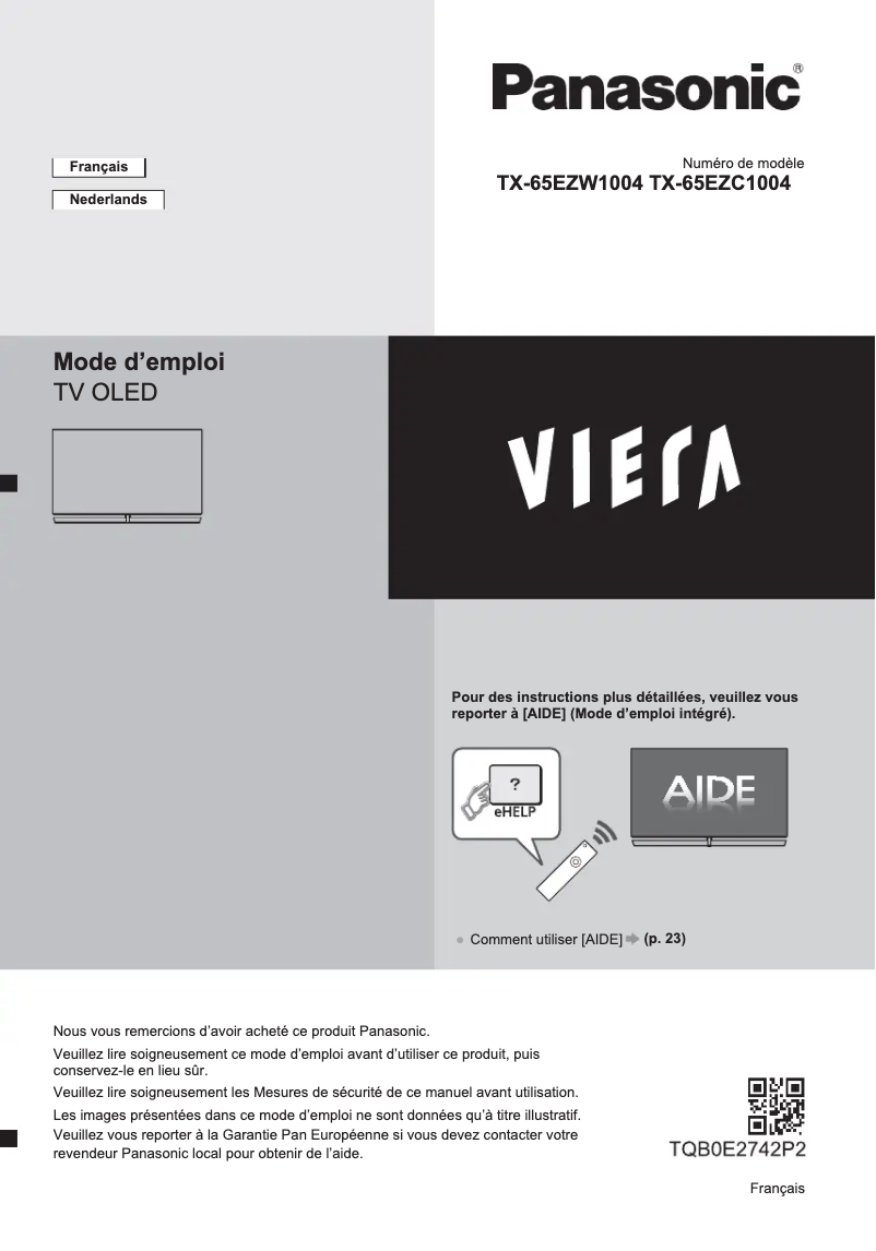 Imagen de la primera página del manual del dispositivo TX-65EZW1004