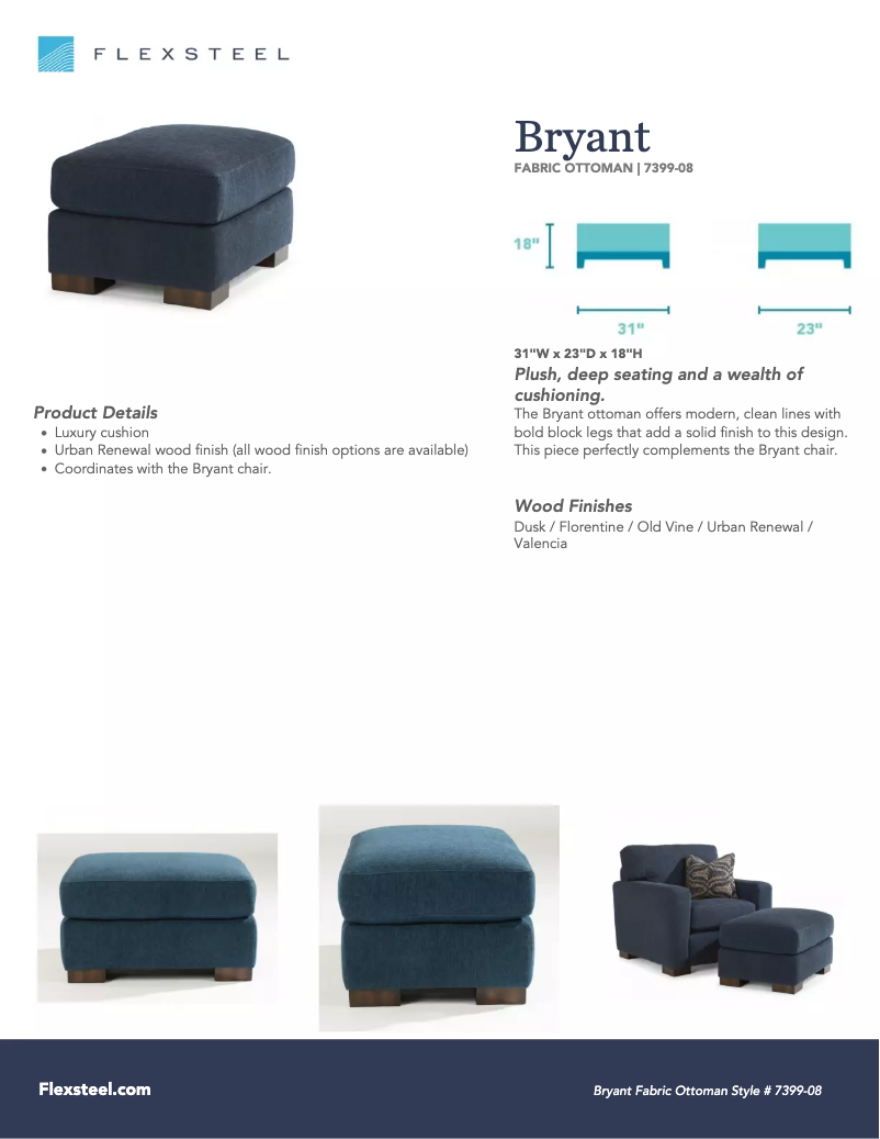 Página 1 del manual Manual de usuario Flexsteel Bryant 7399-08