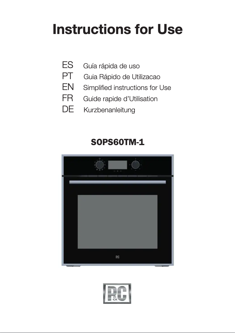 Página 1 del manual Manual de usuario Porter & Charles SOPS60TM-1