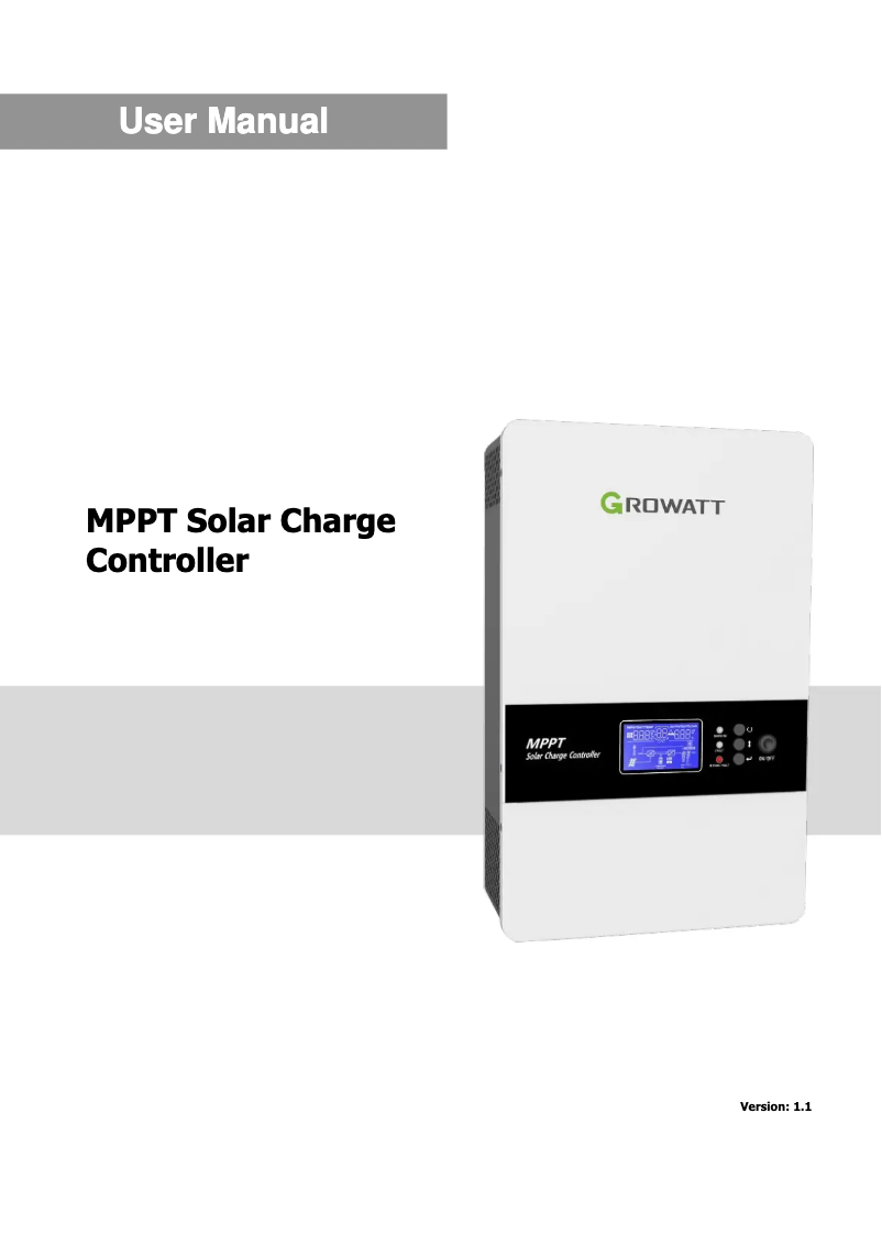 Página 1 del manual Manual de usuario Growatt SC 4860-MPV