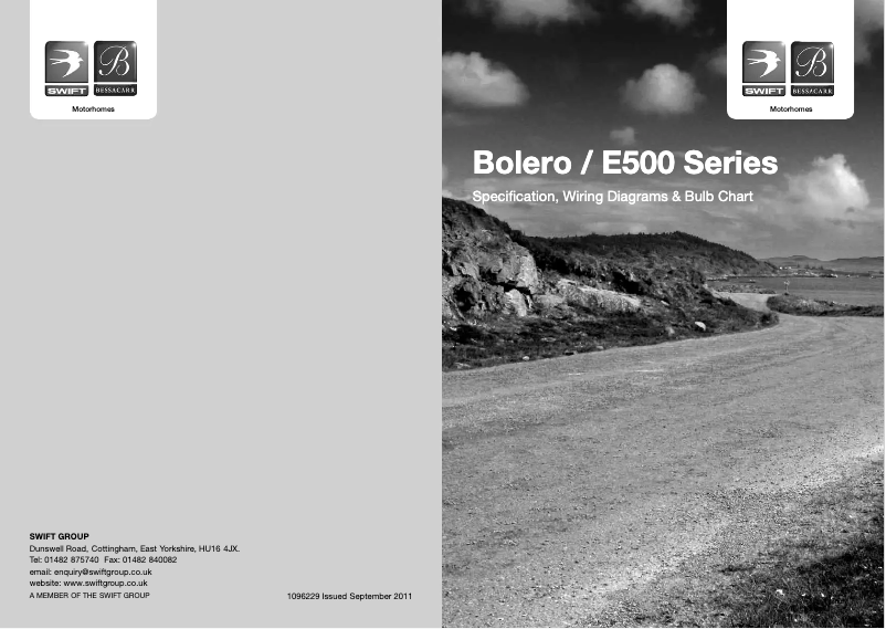 Página nº 1 - Manual de usuario Swift Bolero E500 (2012)