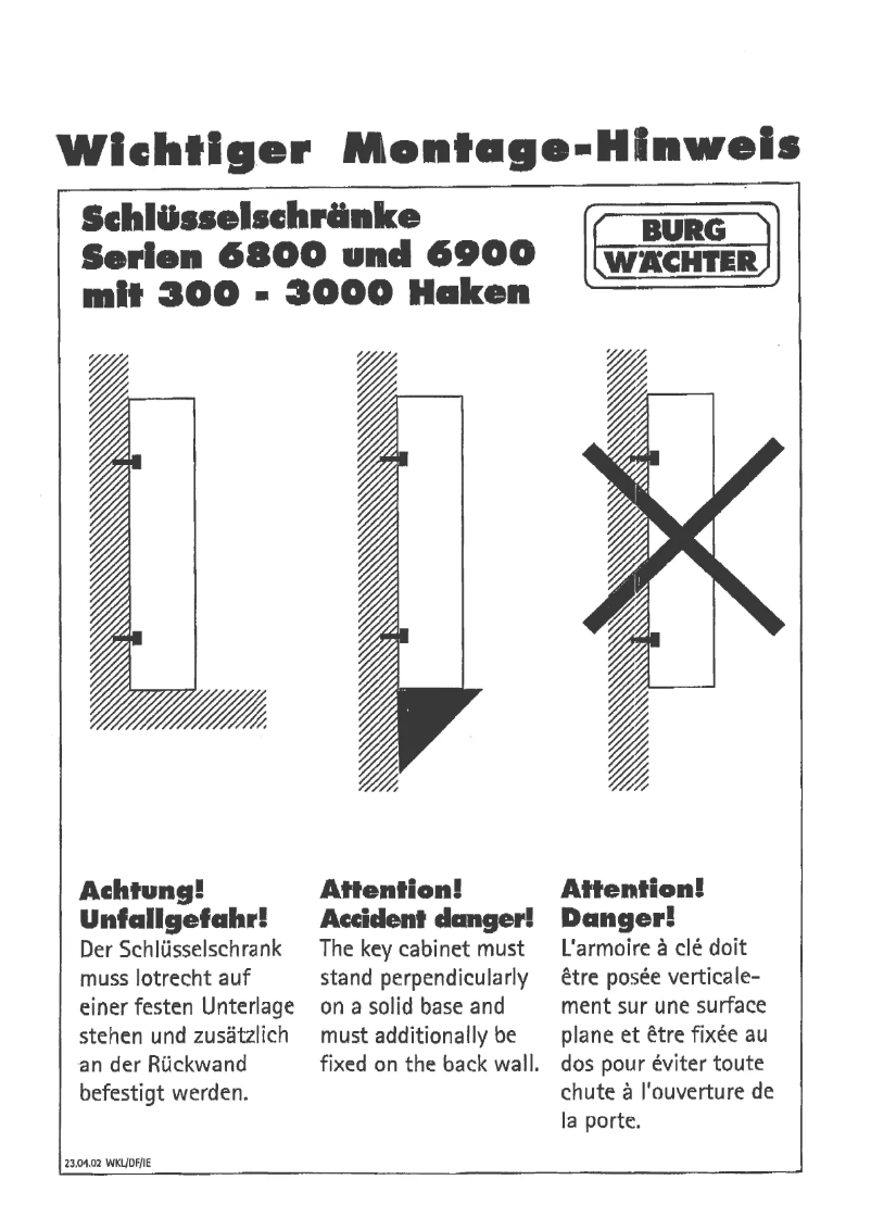 Página 1 del manual Manual de usuario Burg Wächter 6900/1000