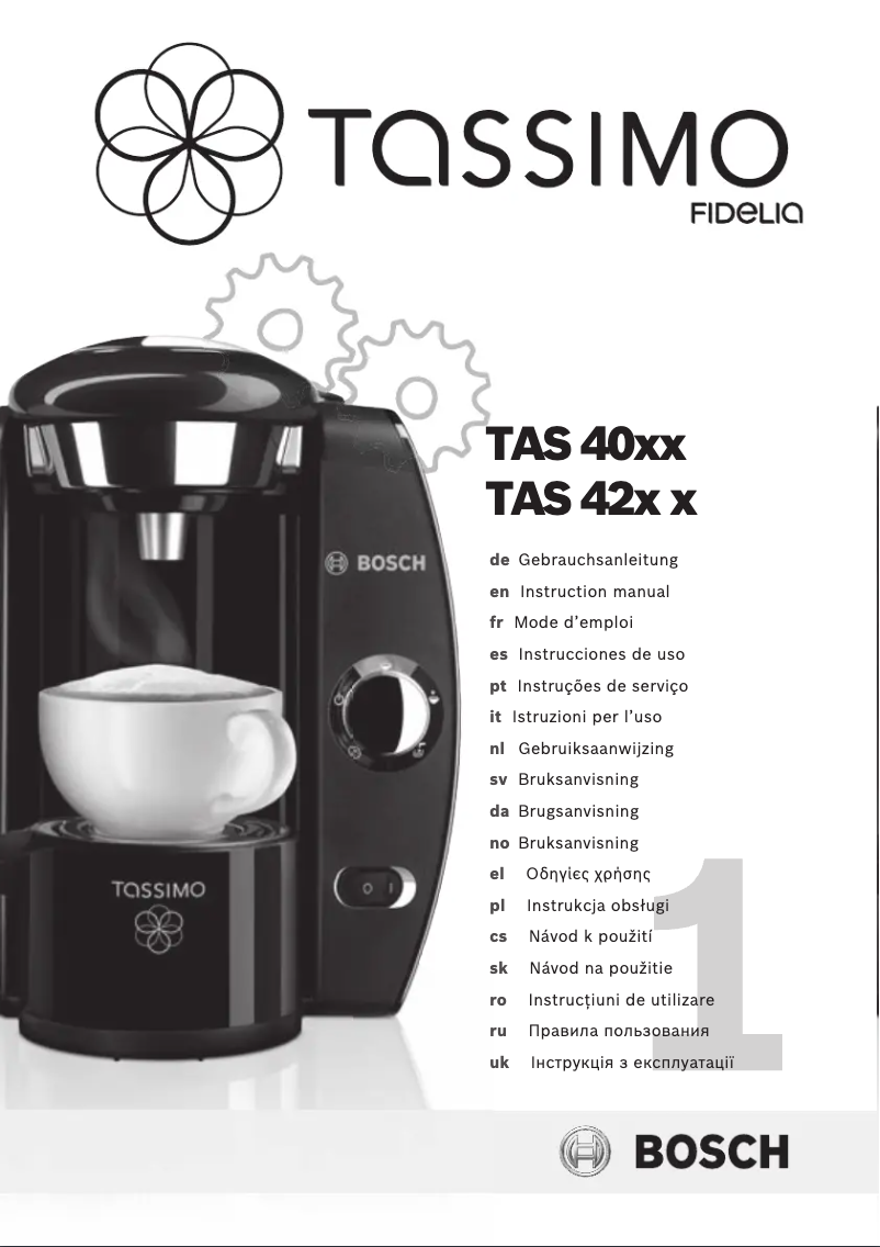 Página 1 del manual Manual de usuario Bosch Tassimo Fidelia TAS4000