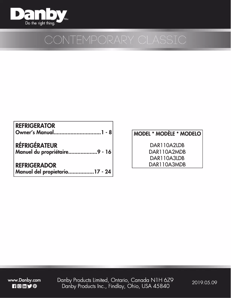 Imagen de la primera página del manual del dispositivo DAR110A3LDB