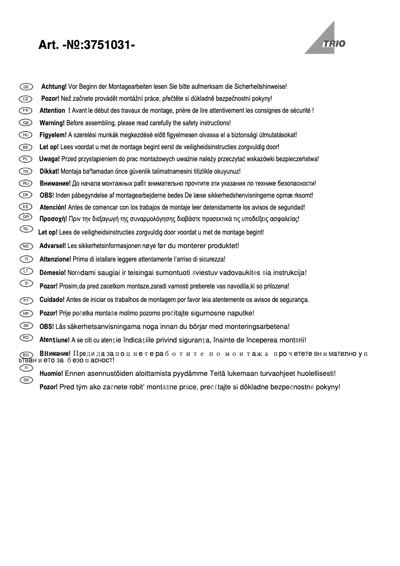 Imagen de la primera página del manual del dispositivo Stamina 3751031-24