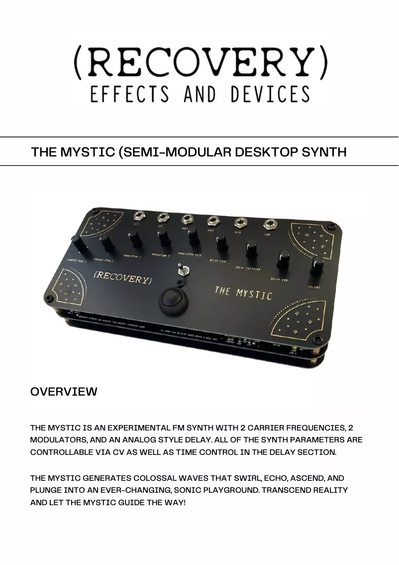 Imagen de la primera página del manual del dispositivo The Mystic