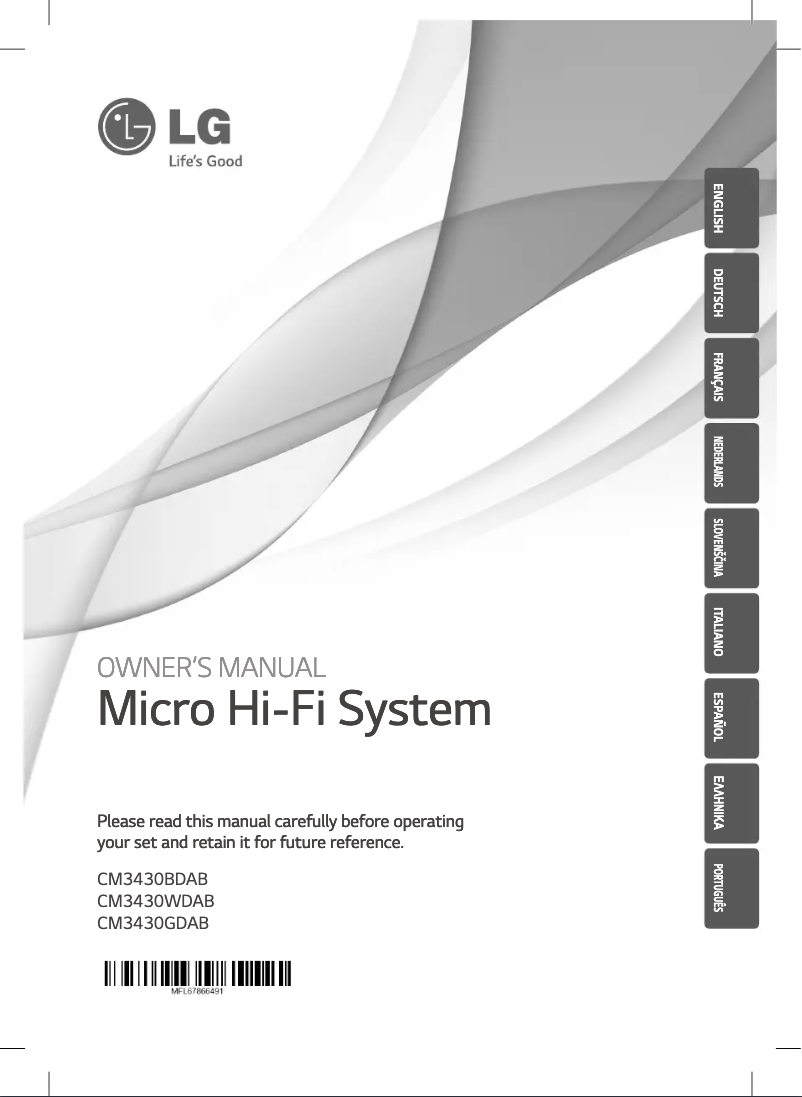 Página nº 1 - Manual de usuario LG CM3430GDAB