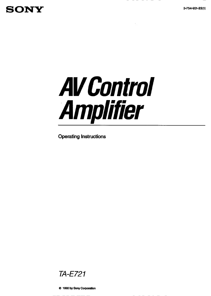Página nº 1 - Manual de usuario Sony TA-E721