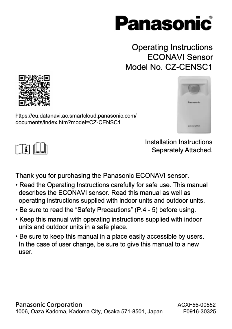 Página 1 del manual Manual de usuario Panasonic CZ-CENSC1