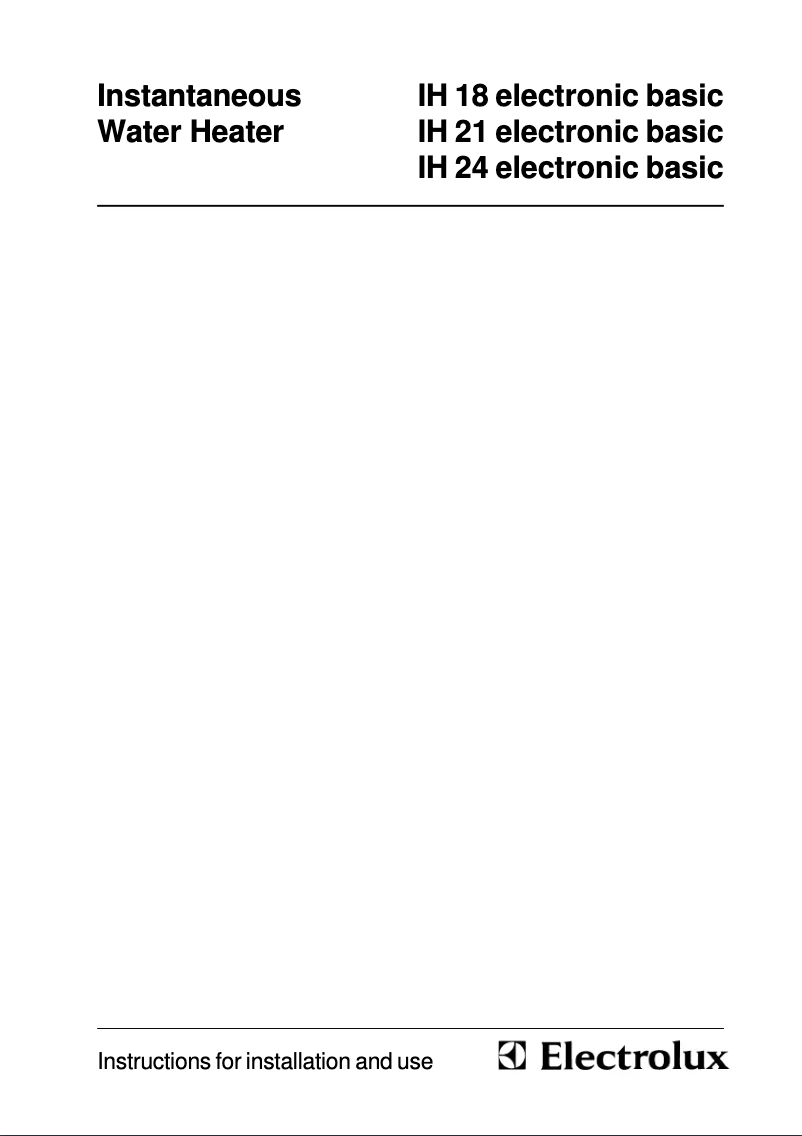 Página 1 del manual Manual de usuario Electrolux IH 21 Electronic Basic