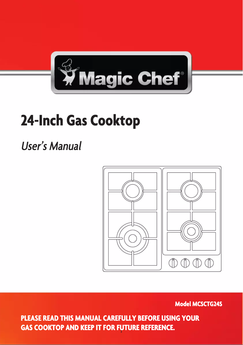 Página 1 del manual Manual de usuario Magic Chef MCSCTG24S