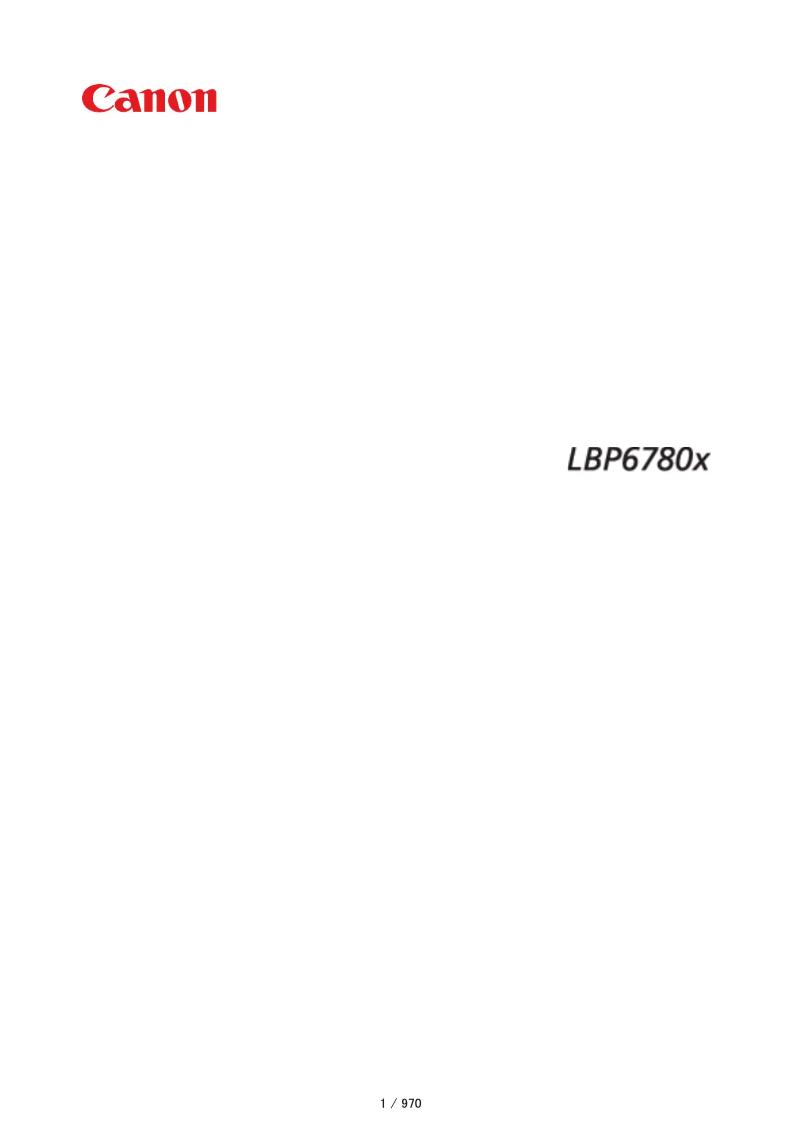 Página 1 del manual Manual de instrucciones Canon i-Sensys LBP6780x