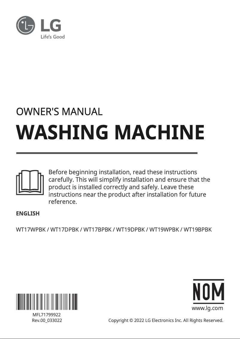 Imagen de la primera página del manual del dispositivo WT19BPBK