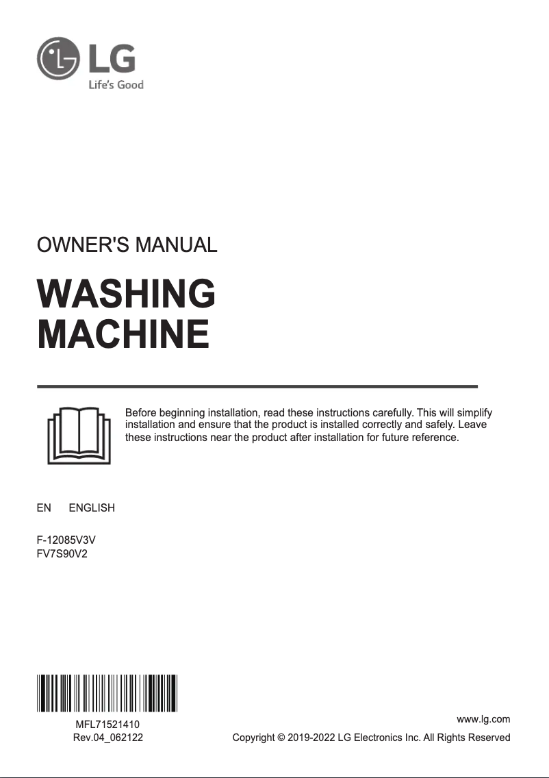 Página 1 del manual Manual de usuario LG FV7S90V2