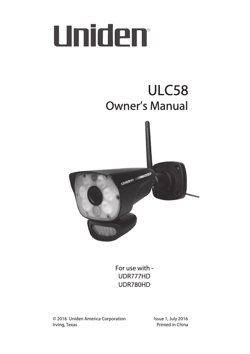 Página 1 del manual Manual de usuario Uniden LightCam ULC58