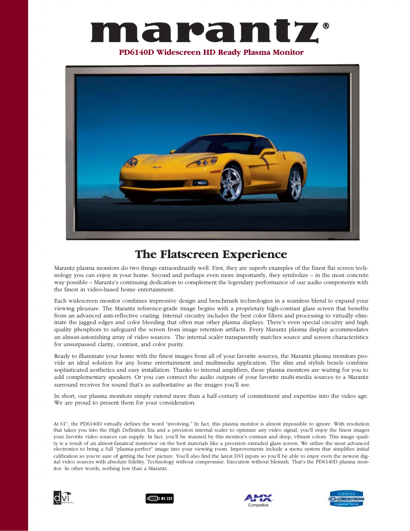 Página 1 del manual Ficha técnica Marantz PD6140D