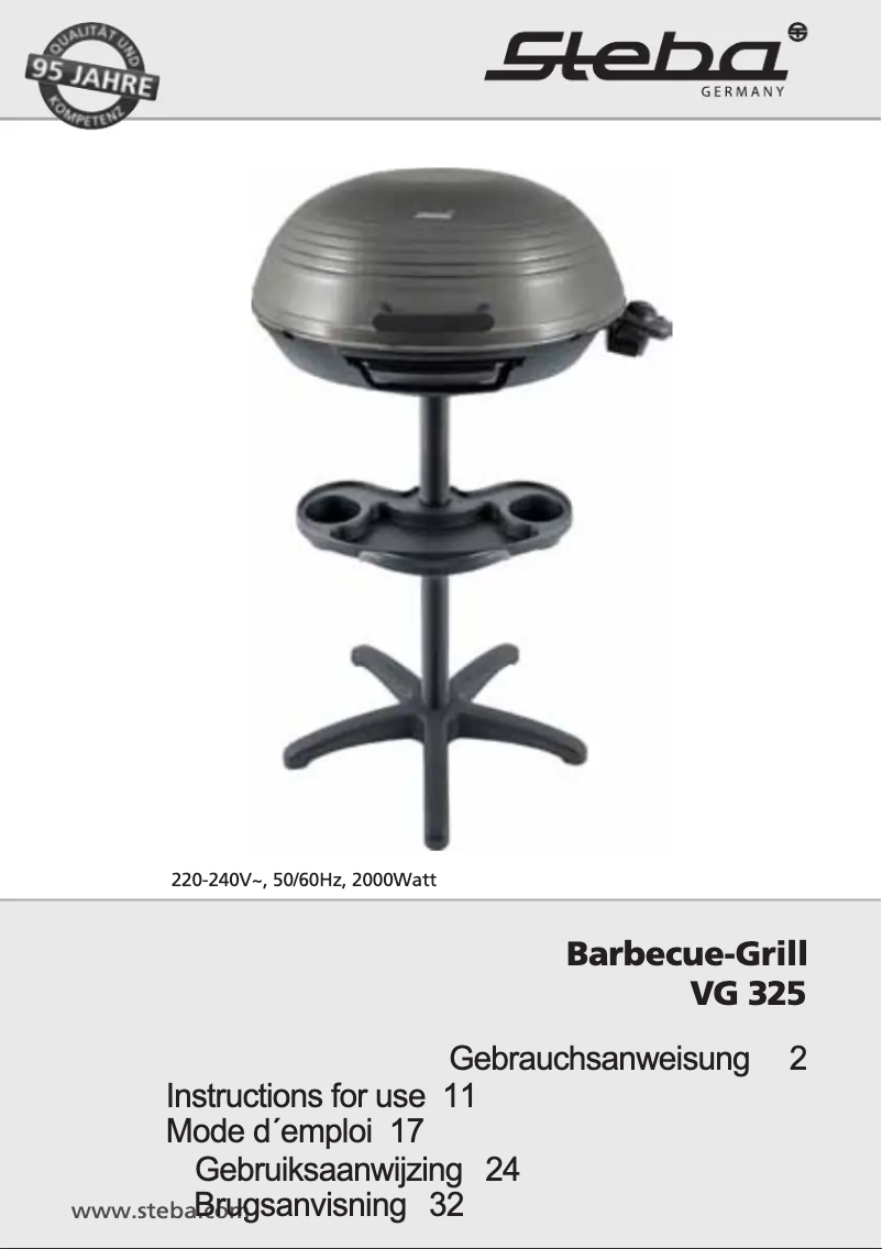 Imagen de la primera página del manual del dispositivo VG 325