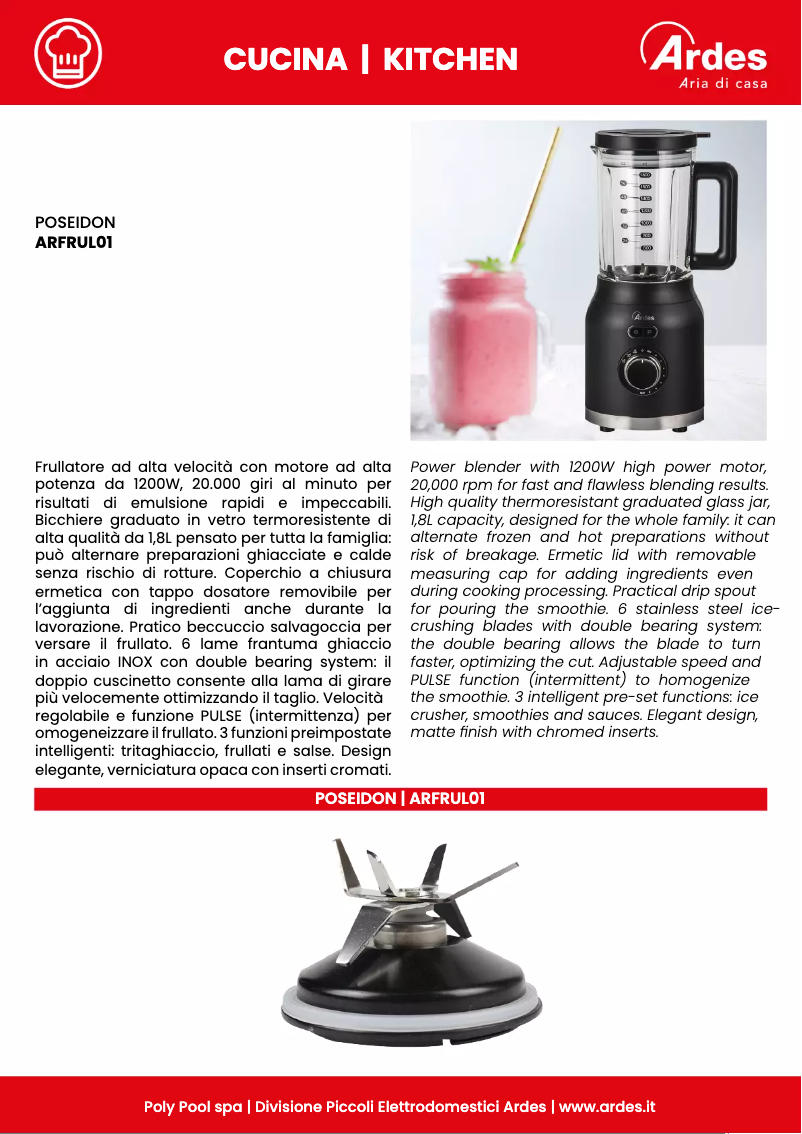 Imagen de la primera página del manual del dispositivo Poseidon ARFRUL01