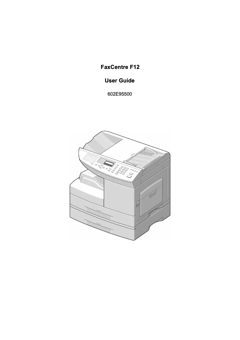 Imagen de la primera página del manual del dispositivo FaxCentre F12