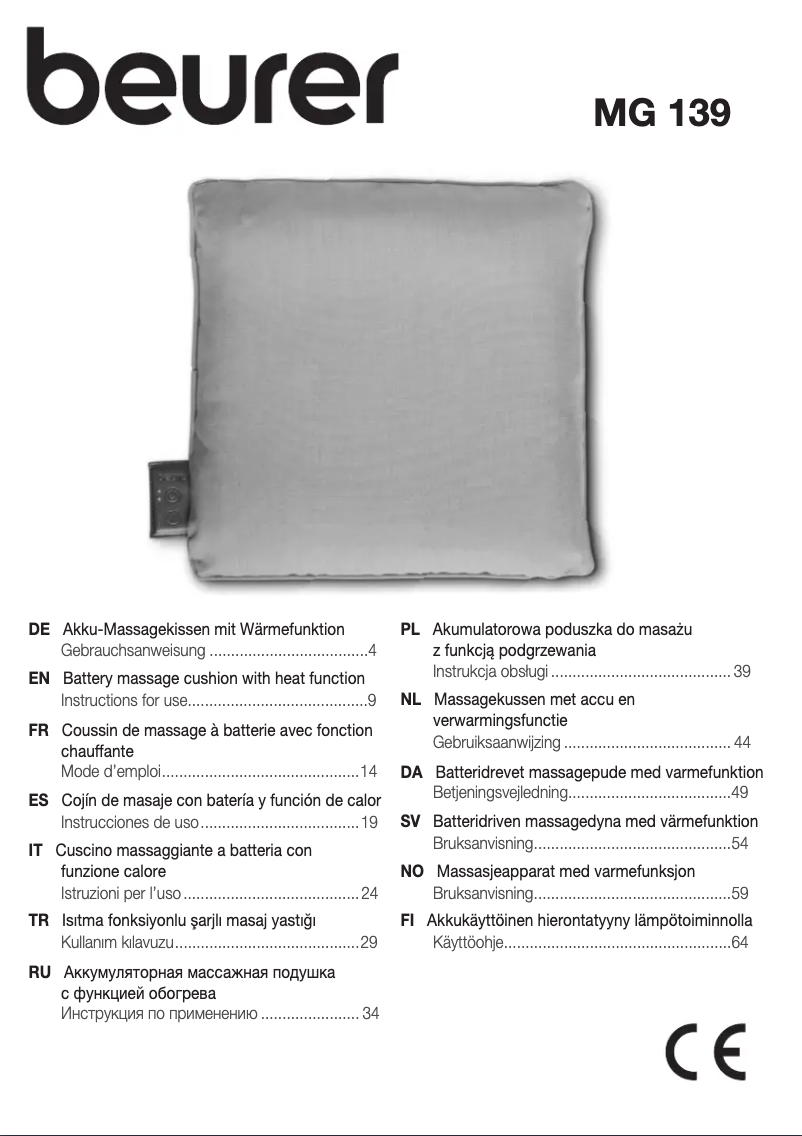 Página 1 del manual Manual de usuario Beurer MG 139