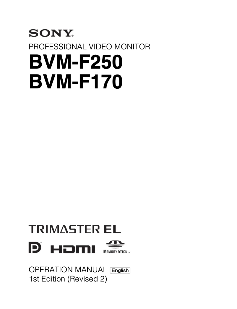 Imagen de la primera página del manual del dispositivo BVM-F250