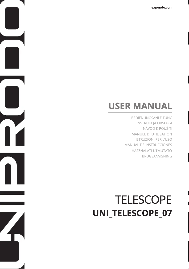 Página 1 del manual Manual de usuario Uniprodo UNI_TELESCOPE_07