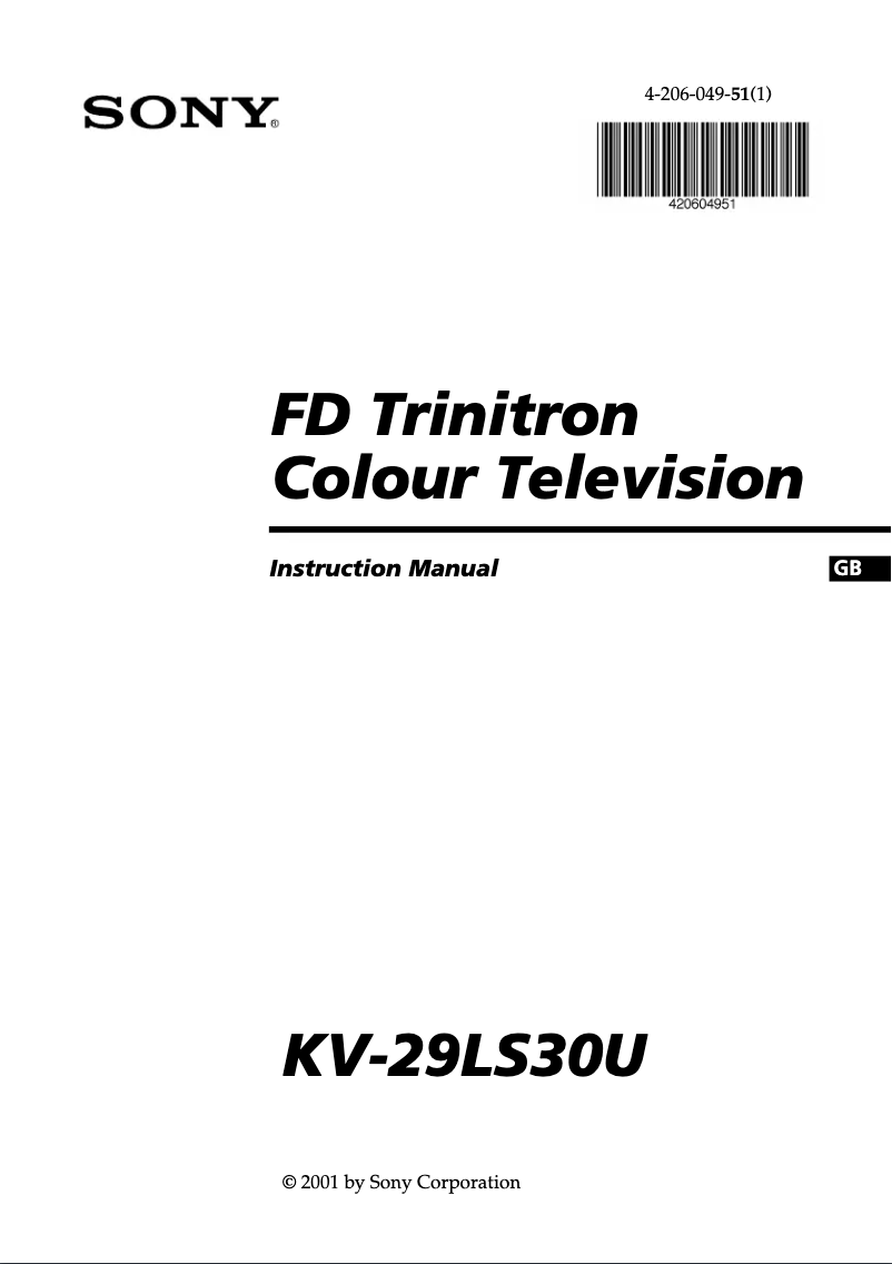 Imagen de la primera página del manual del dispositivo KV-29LS30U