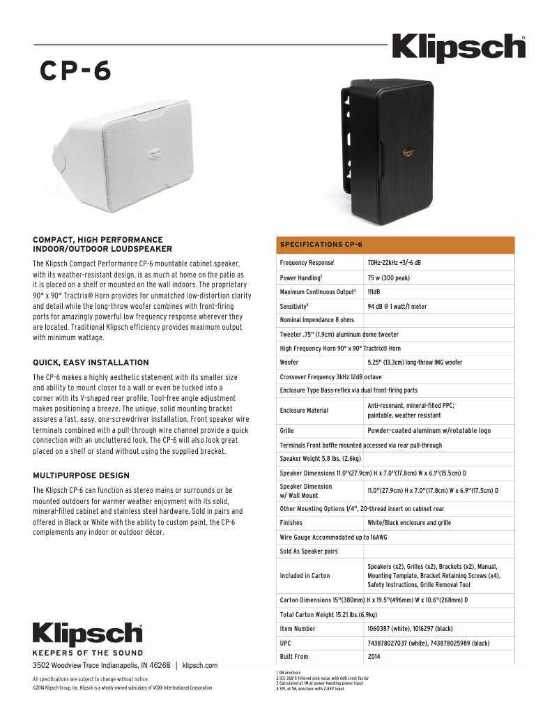 Imagen de la primera página del manual del dispositivo Compact Performance CP-6