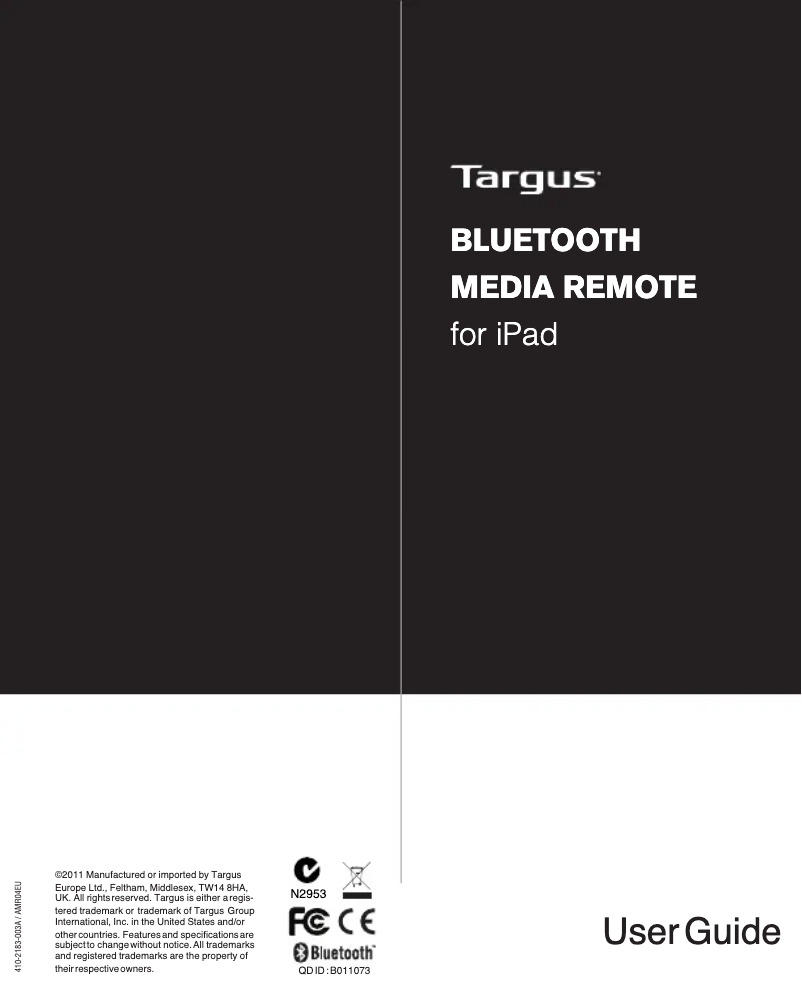 Página 1 del manual Manual de usuario Targus AMR04EU